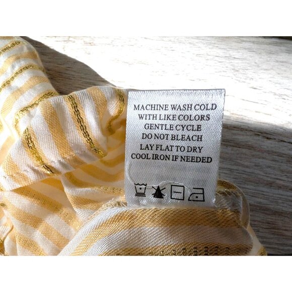 Adrienne Vittadini Shirt Plus Size XXX 3X Short Sleeve Metallic Gold Striped Top - Picture 4 of 10